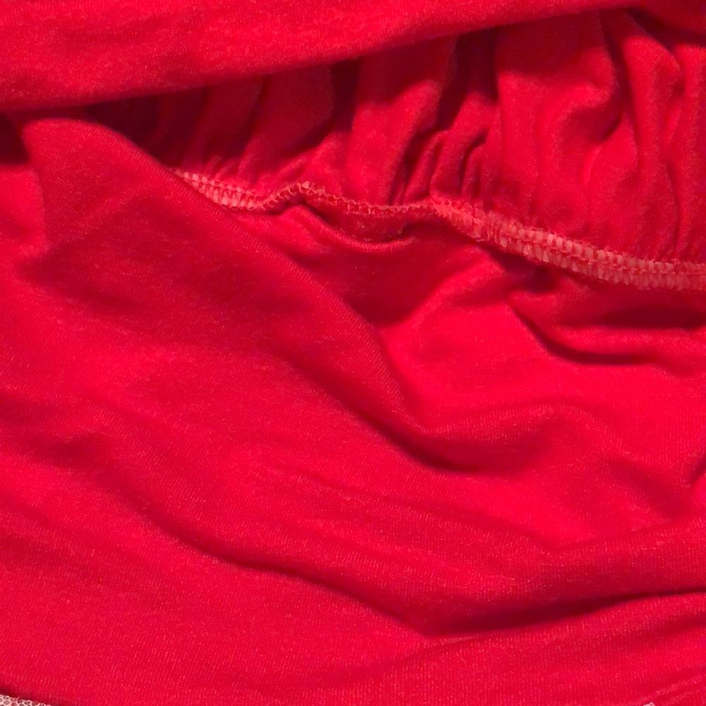 Y2K era red beaded strapless bohemian top - Picture 7 of 8